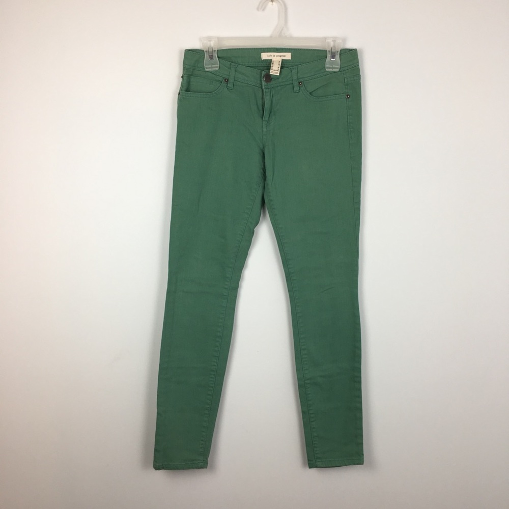 Forever 21 Life In Progress Sage Green Skinny Jeans Sz 26 5 Pocket Goblincore